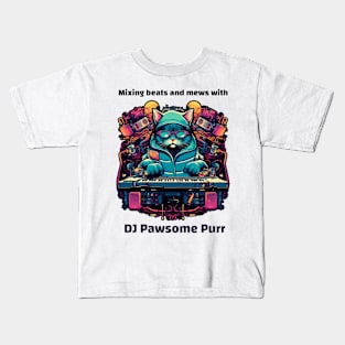 Cute DJ Pawsome Purr Light Kids T-Shirt